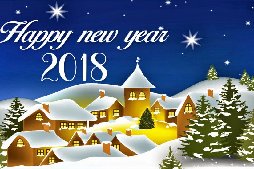 Holiday - New Year 2018 Holiday New Year Village Winter Snow Happy New Year  Wallpaper