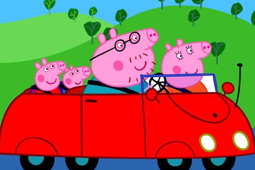 Peppa Pig Car HD Wallpaper