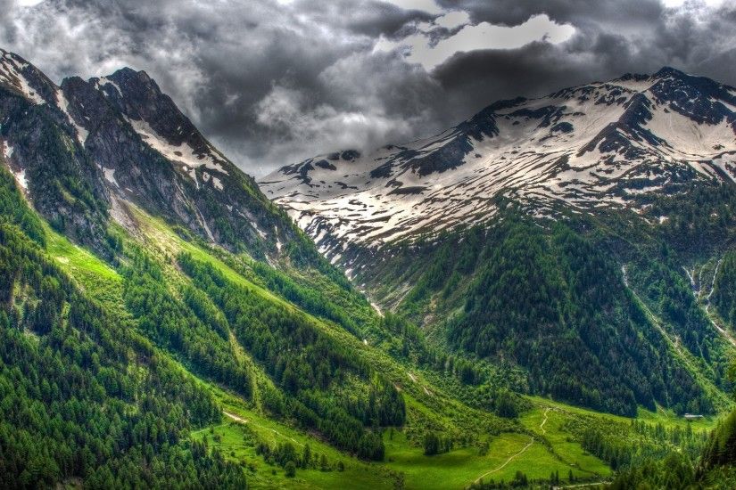 nature, Landscape, Forest, Snowy Peak, Clouds, Spring, Swiss Alps, Green  Wallpapers HD / Desktop and Mobile Backgrounds
