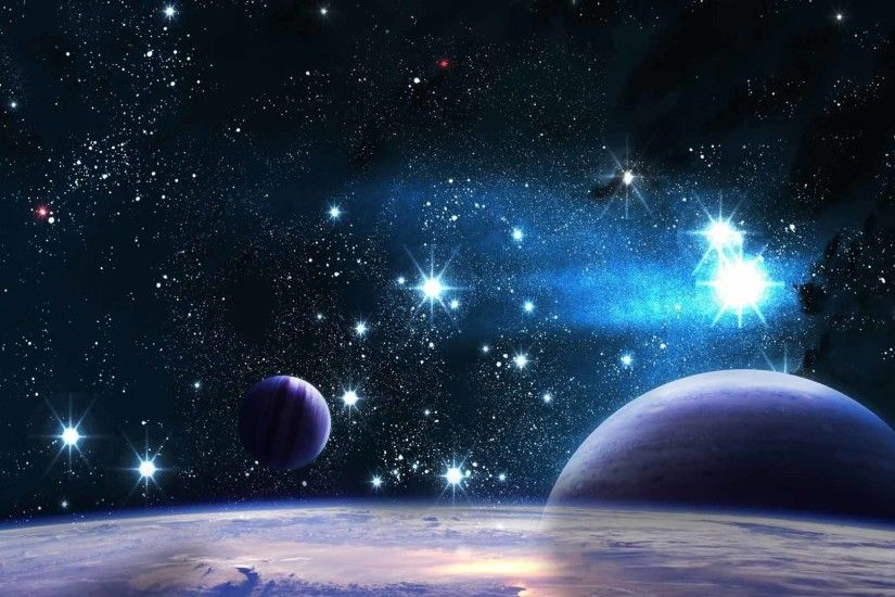 Beautiful Space Planet Stars Bright Shine Light Wallpaper .