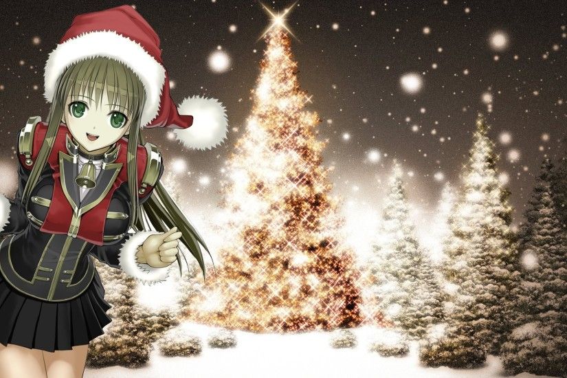 1920x1080 Wallpaper girl, smile, tree, snow, christmas