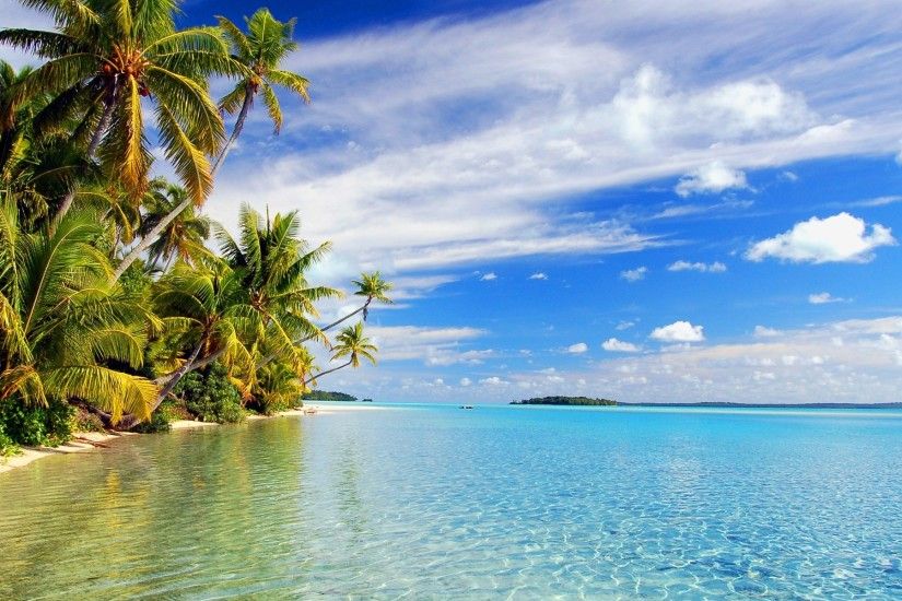 Tropical Beach Paradise Island Wallpaper