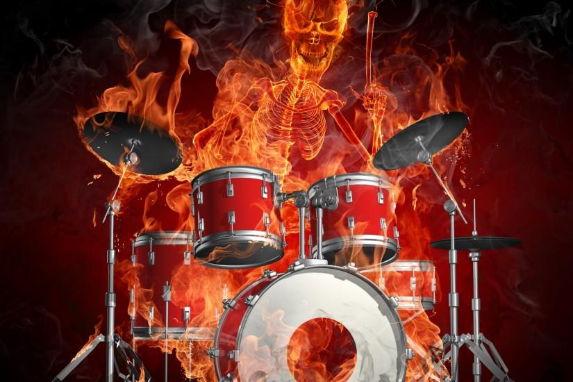 drum flames skeleton wallpaper! Cool!