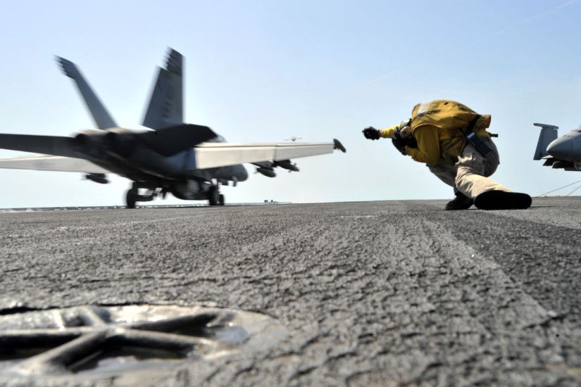 Takeoff, F-18, Fighter, Uss, Deck