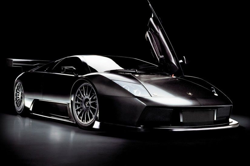 Preview wallpaper black, car, lamborghini, murcielago 1920x1080