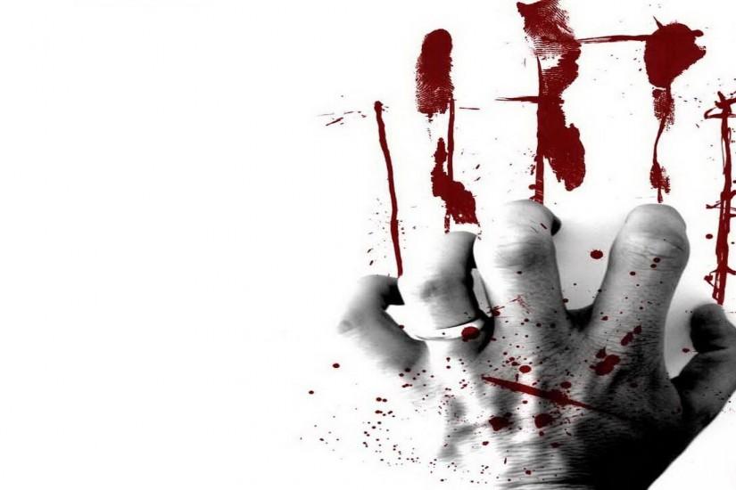 Bloody Hand White Background #8801103