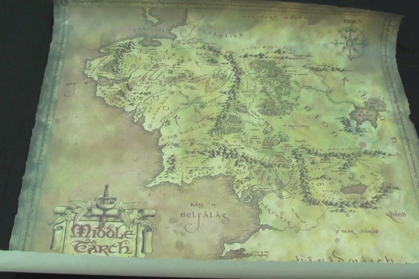 WETA Parchment Map Of Middle-Earth Lord Of The Rings Review By Movie  Figures - YouTube
