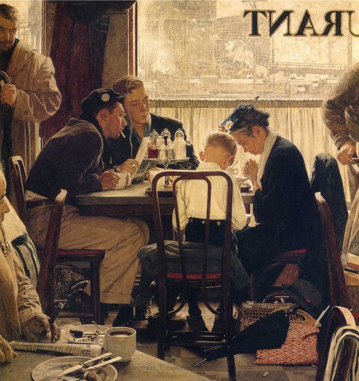 Saying Grace by Norman Rockwell. “