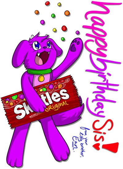 My Sister&Purple Skittle Dog by EPZ379 on DeviantArt