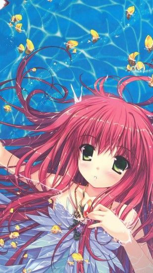 water anime swimming girl art iphone 6 wallpaper