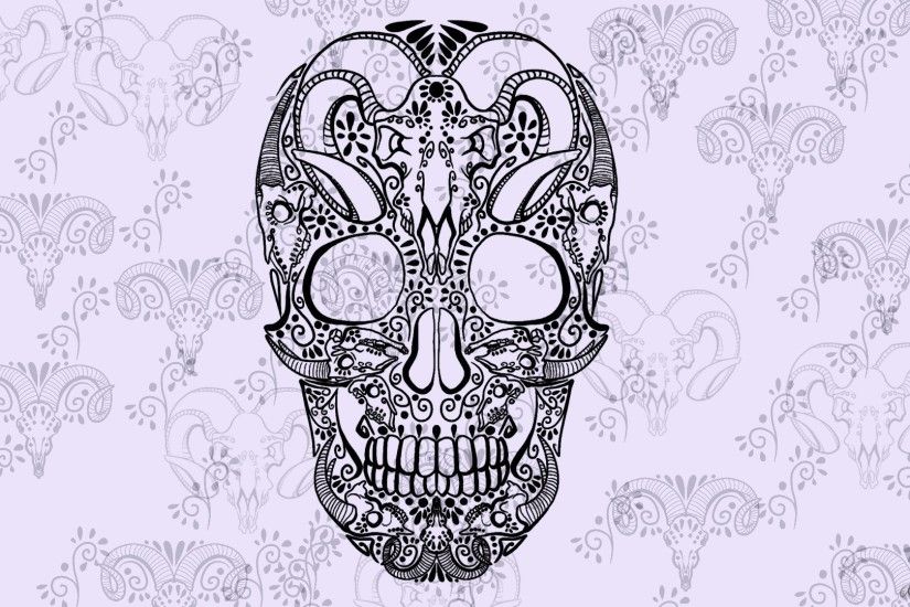 artwork, Skull, Sugar Skull Wallpapers HD / Desktop and Mobile Backgrounds