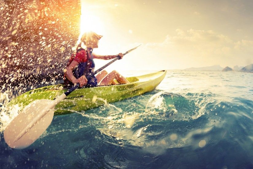 Kayak rowing wallpaper thumb