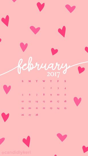 Pink hearts February calendar 2017 wallpaper you can download for free on  the blog! For