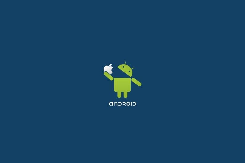Android Logo Eat Apple Funny Desktop Wallpaper Uploaded by DesktopWalls