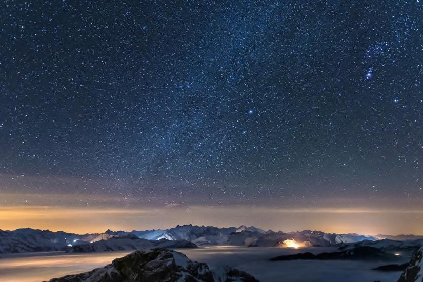 Nature mountain galaxy night landscape fog stars ultrahd 4k wallpaper  wallpaper | 2560x1600 | 234957 | WallpaperUP
