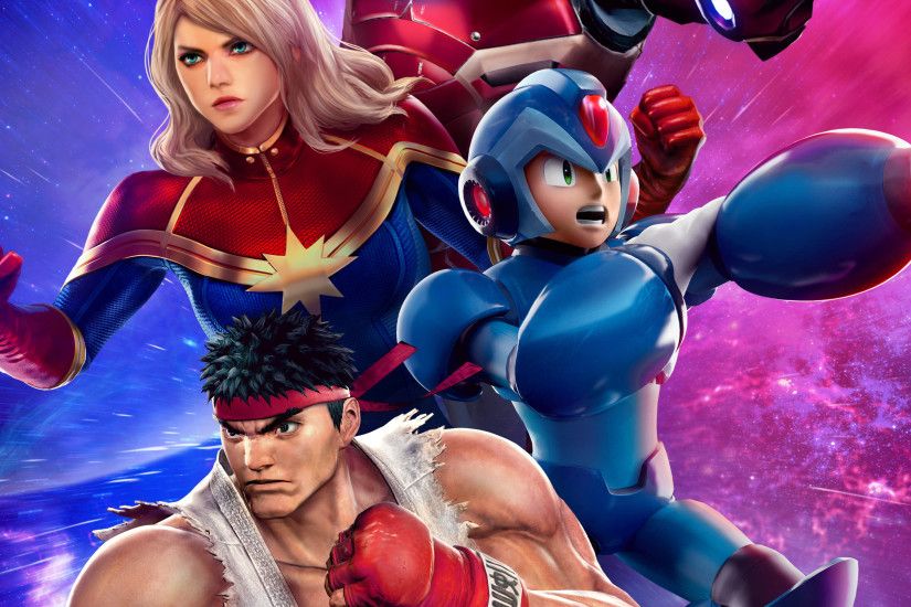 Cool Ryu Mega Man Captain Marvel 4K Marvel vs. Capcom: Infinite wallpaper