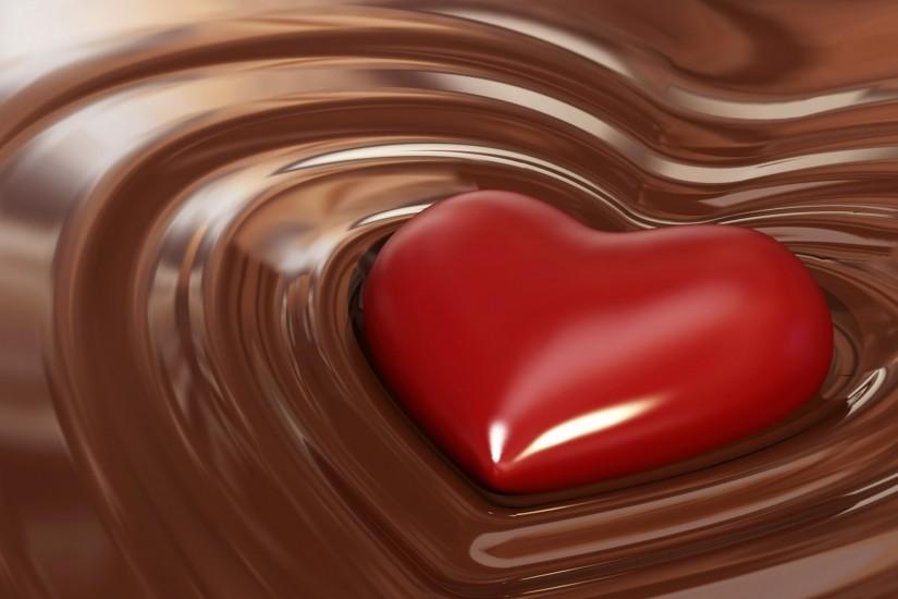 3840x2160 Wallpaper heart, chocolate, delicious