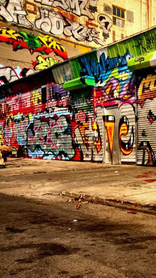Colorful Graffiti City Alley Street Art Android Wallpaper ...