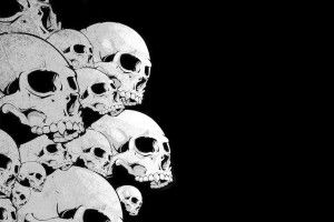 Skull Black Background 1920x1080 for android tablet