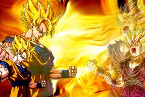 vertical Super Saiyans Wallpaper 1920x1080 ios