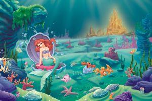 cool little mermaid background 3000x1800 for 4K