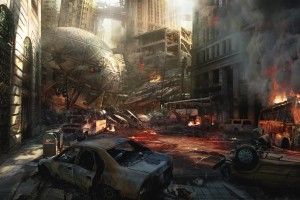 Destroyed City Background 2560x1600 smartphone