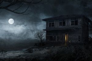 download Haunted House Wallpaper 2900x1400