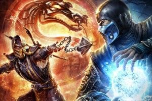 widescreen Mortal Kombat Scorpion vs Sub Zero Wallpaper 1920x1080 free download