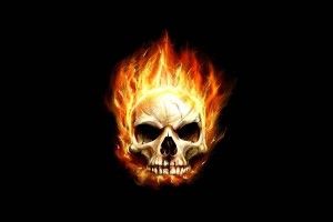 gorgerous Skull on Fire Wallpapers 1920x1200 for iPad Pro
