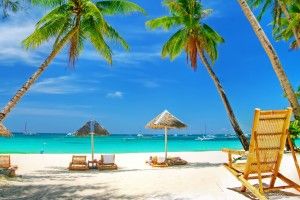 free Paradise Beach Wallpaper 2400x1350 for retina