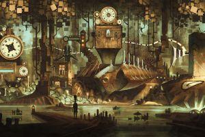 steampunk background 5000x2801 Mobile