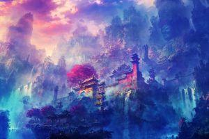 dark anime scenery wallpaper 1920x1200 for windows 10