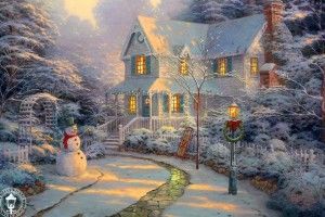 best Christmas Cottage Wallpaper 1920x1200